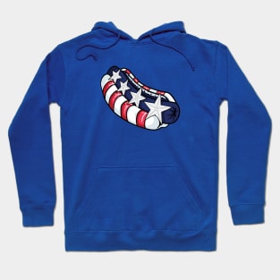 Hot Dog USA Flag Stars Stripes Hoodie